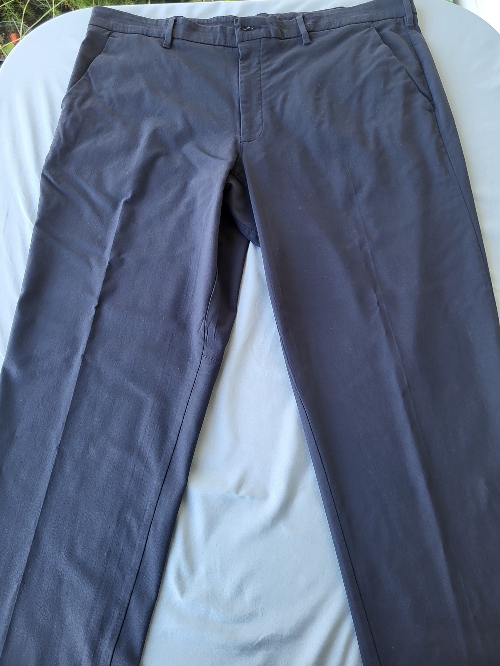 Perry Ellis Men's Dark Charcoal Straight-Leg Pants